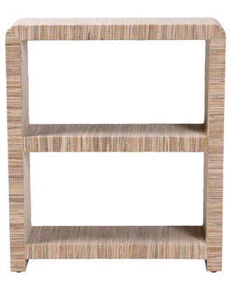 Baxton Studio Lucy Bohemian Woven Grasscloth Bookshelf