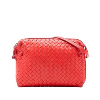 Bottega Veneta Pre-owned Cross Body Bags, female, Red, Size: ONE SIZE Pre-owned Leather Crossbody Bag
