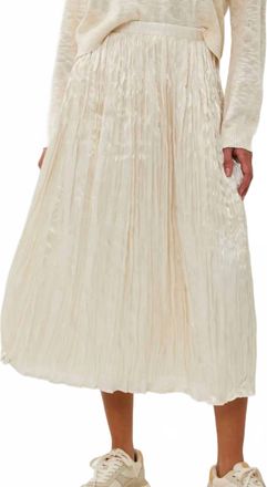 Esqualo Womens Changeant Plisse Skirt In Off-White