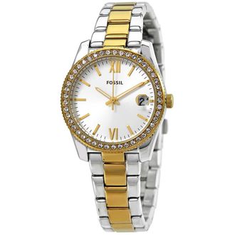Fossil Scarlette Mini Quartz Crystal Silver Dial Ladies Watch ES4319