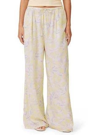 Splendid Lia Lemon Print Drawstring Pants in Purple/Lemon Print at Nordstrom, Size X-Large