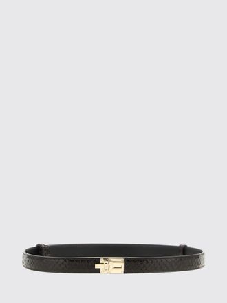 Tom Ford Python-Print Calfskin Leather Belt with Interlocking Buckle