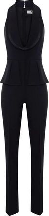 Elisabetta Franchi Jumpsuit van lichtgewicht cr&ecirc;pe en satijn - Dames - Jumpsuits & Playsuits - Zwart - Maat: L Satijn