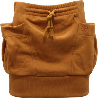Kenzo Fleece Mini Rok met Felpa Voering - Dames - Korte rokken - Bruin - S - Rokken