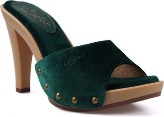 Candie's Antonella Slide Sandal in Green Velvet at Nordstrom, Size 11