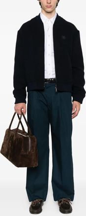 Etro Middernachtblauwe Wolmix Bomberjack