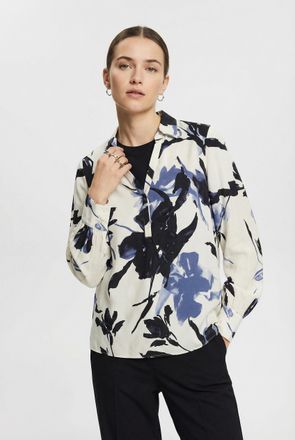 Soyaconcept Druckbluse SOYACONCEPT SC-BENE 2, Damen, Gr. XL, navy combi, Web, Obermaterial: 100% Viskose, bedruckt, regular fit normal, V-Ausschnitt, Blusen Druck