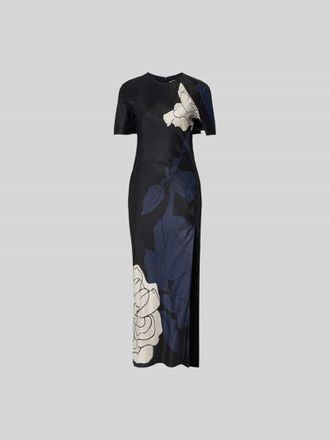 Victoria Beckham Slim Fit Maxikleid aus reiner Viskose in Dunkelblau, Gr&ouml;&szlig;e 34