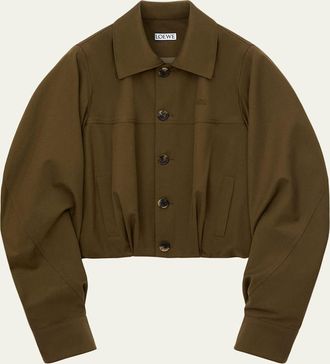Loewe Single-Breasted Cotton Balloon Jacket