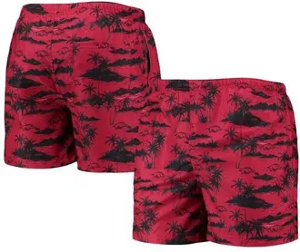 Foco Mens FOCO Cardinal Arkansas Razorbacks Island Palm Swim Trunks at Nordstrom, Size Xx-Large