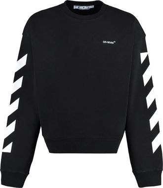 Off-white Katoenen sweatshirt met ronde hals - Heren - Sweatshirts - Zwart - XS - Katoen - Hoodies & sweatvesten