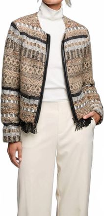 Nic+Zoe Weaving Jacket In Beige