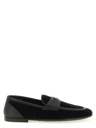 Dolce & Gabbana Black Calfskin Slip-On Mens Loafers