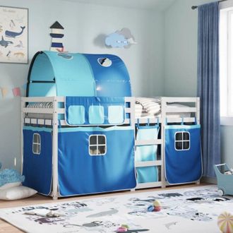 vidaXL Bunk Bed without Mattress Blue 80x200 cm Solid Wood Pine Vidaxl