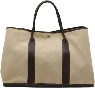 Herm&egrave;s Pre-owned Garden Party MM Tote Bag Beige Brown - Dames - Vintage Shopper - Beige - ONE Size - Vintage