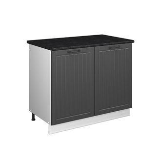 Vicco Mueble Bajo Para Fregadero Fame-line, Gris Oscuro/blanco, 100 Cm, Et Antracita, Vicco