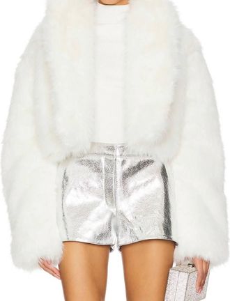 AFRM Stephanie Fur Jacket In White