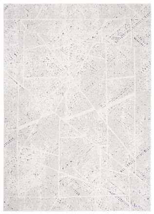 Tapiso Alfombra de sal&oacute;n crema azul gris estamapado efecto 3d 80 x 150 cm