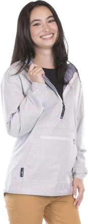 Charles River Apparel Kangaroo Windbreaker Jacket In Navy/white Gingham
