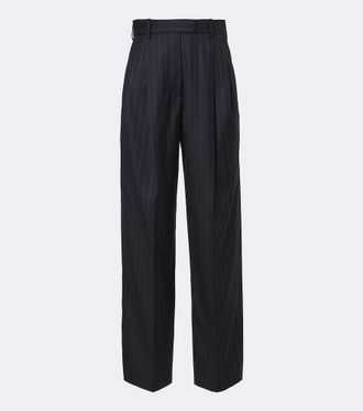 Givenchy Pinstripe pleated wool wide-leg pants