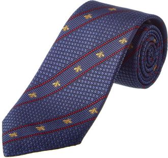 Gucci Navy Bee Web Silk Tie