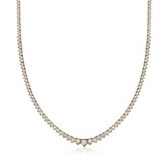 Ross-Simons Graduated Lab-Grown Diamond Tennis Bracelet in 18kt Gold Over Sterling