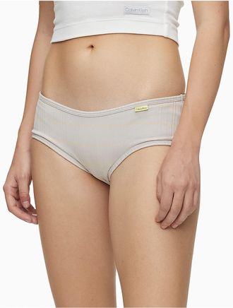 Calvin Klein Womens Ribbed Hipster - Grey - S