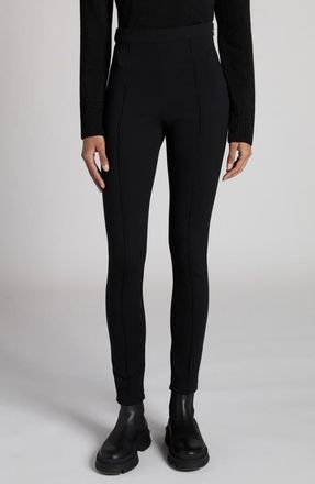 Moncler Pintuck High Waist Leggings in Black at Nordstrom, Size 4 Us
