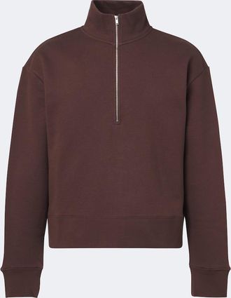 STUDIO NICHOLSON Cotton jersey half-zip sweatshirt