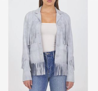 Jakett Annie Fringe Jacket In Cloud Soft Blue
