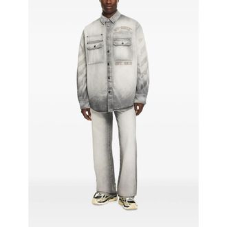 Off-white Diagonal Embroidery Slim-fit Jeans