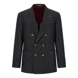Brunello Cucinelli Heren, Jassen, Blauw, Maat: M Denim