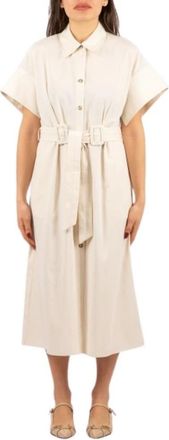 Pinko Pinko, Kleedjes, Dames, Beige, S, Katoen, Alesha Shirt Dress