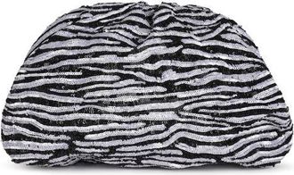 Raf&eacute; New York Aya Sequined Frame Clutch in Black /White at Nordstrom, Size Small