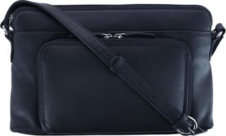 CTM Womens Leather Shoulder Bag Purse w/ Side Organizer (Larger Version)