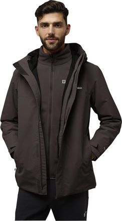 Jack Wolfskin 3-in-1-Funktionsjacke JACK WOLFSKIN ALTENBERG 3IN1, Herren, Gr. XXL, braun (peat), Obermaterial: 100% Polyester, hoch geschlossener Ausschnitt, mit ve
