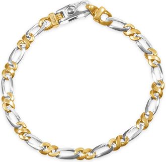 Pompeii3 Mens Figaro Link 14k Gold (14gram) or Platinum (23gram) 5.5mm Bracelet 8.5