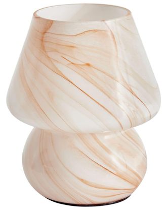 Beliani L&aacute;mpara de mesa Vidrio M&aacute;rmol beige