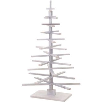 Hhg Nunca Usado] &Aacute;rbol De Navidad Decorativo Hhg 029, 3d-&aacute;rbol De Navidad Decoraci&oacute;n De Navidad, Aspecto Shabby Madera De Abeto Ajustable 130x82x82cm, Bla
