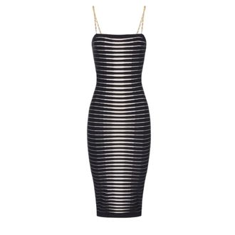 Elisabetta Franchi Midi Jurk - Dames - Casual kleedjes - Zwart - XS - Polyester - Kleedjes