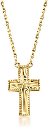 Canaria Canaria 10kt Yellow Gold Reversible Cross Necklace