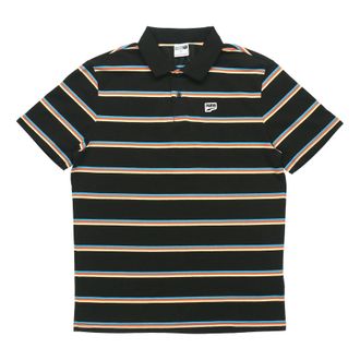 Puma Downtown Stripe Polo Tee Shirt Black 599781-01