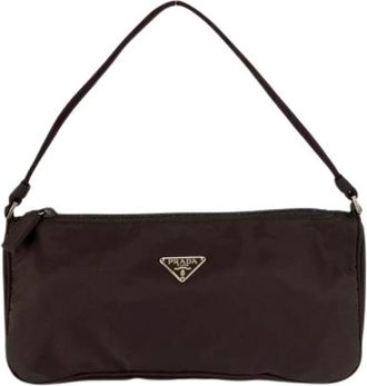 Prada Pre-owned Shoulder Bags, female, Brown, Size: ONE SIZE Pre-owned Tessuto Nylon Handbag