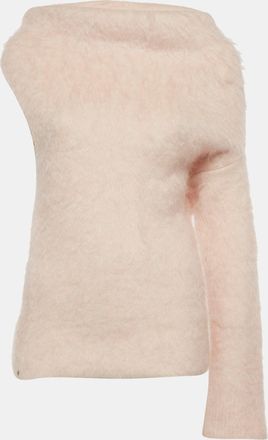 Sportmax Light Pink Mohair Blend Asymmetric Sweater