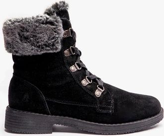 Hush Puppies Womens Hush Puppies FLORENCE Womens Leather Ankle Boots Black - Size: 7