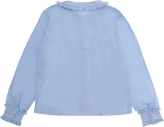 Nan&aacute;n Girls Oxford Shirt Light Blue Cotton Blouses And