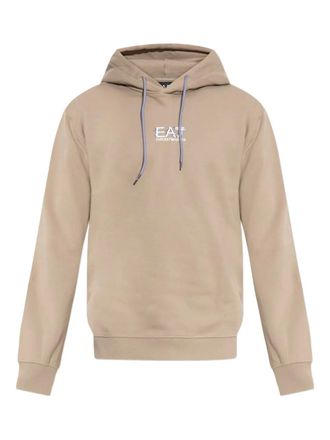 Emporio Armani logo hoodie - Neutrals