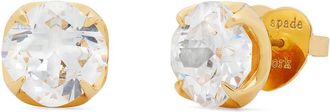 Kate Spade New York Pop Of Joy 10mm Spade Flower Studs Womens Earring Clear, Brass/Cubic Zirconia