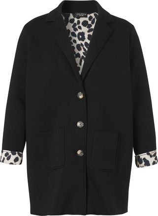 Via Appia Due Lange blazer met Leo details - Heren - Mantels - Zwart - Maat: S Leer