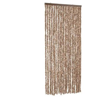 vidaXL Vidaxl - Cortina Antimoscas Chenilla Beige Y Marr&oacute;n Oscuro 90x220 Cm